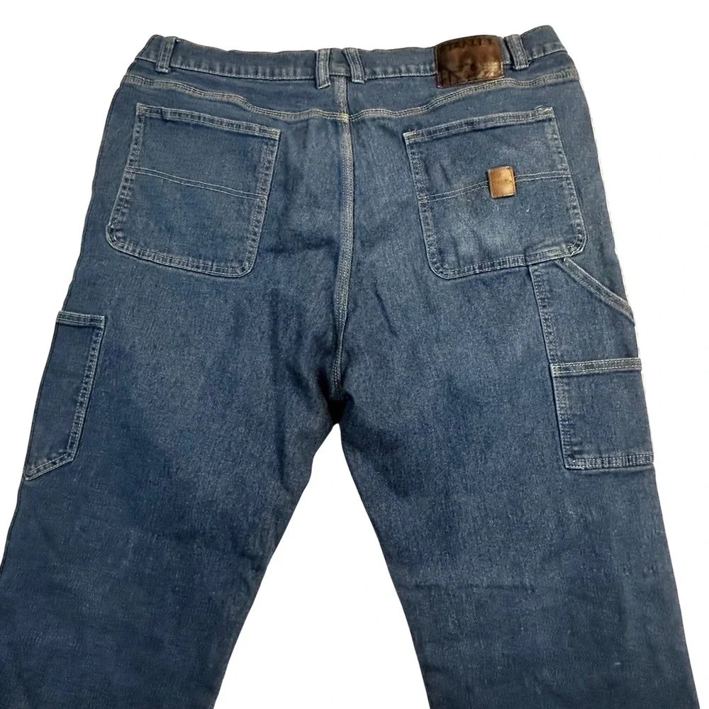 STANLEY Men's Blue Denim Carpenter Work Jeans Size 38x30 Loose Baggy Straight - Picture 5 of 6